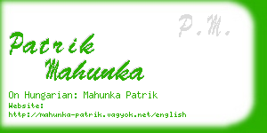 patrik mahunka business card